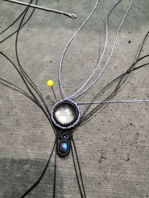 白水晶编绳耳坠 第9步