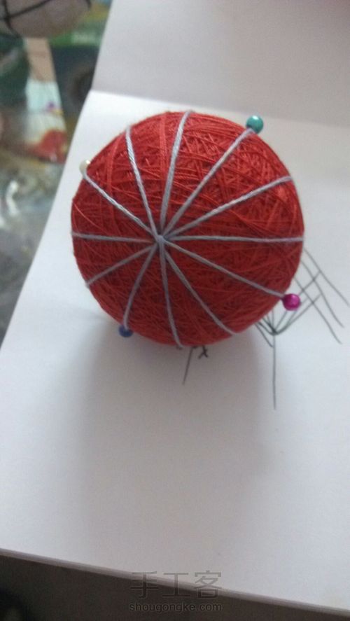 手鞠球千鸟的绣法 第1步