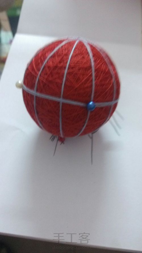 手鞠球千鸟的绣法 第2步