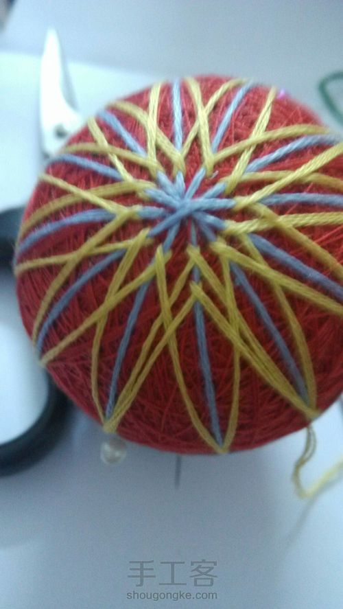 手鞠球千鸟的绣法 第6步