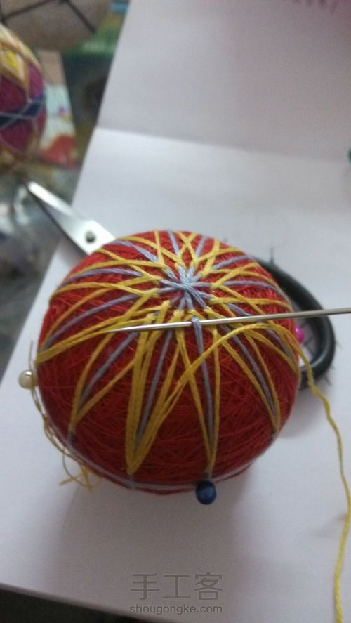 手鞠球千鸟的绣法 第7步