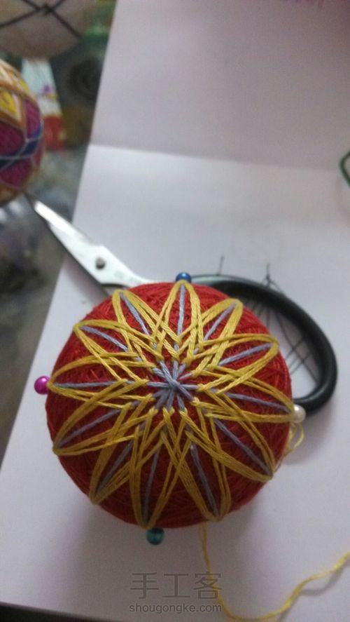 手鞠球千鸟的绣法 第8步