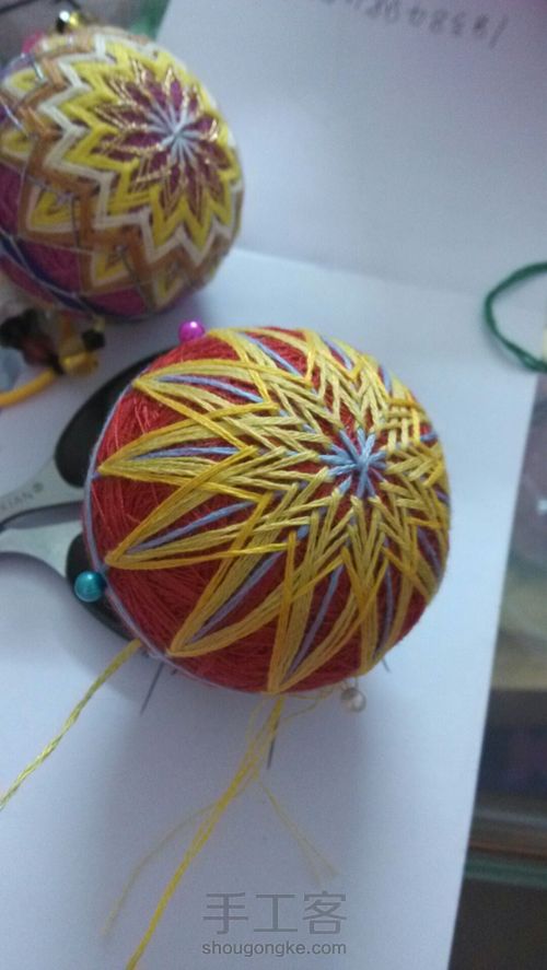 手鞠球千鸟的绣法 第9步