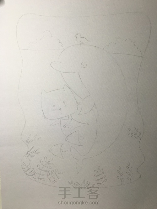 儿童房装饰画 水彩 第1步