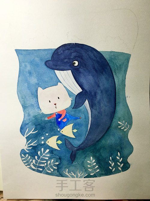 儿童房装饰画 水彩 第3步