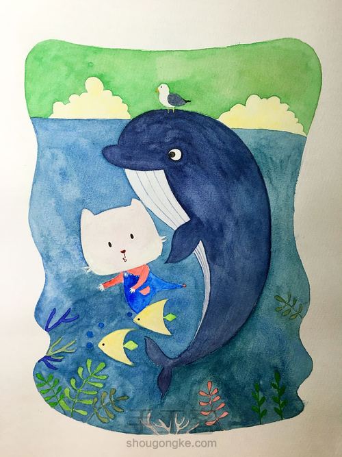 儿童房装饰画 水彩 第5步