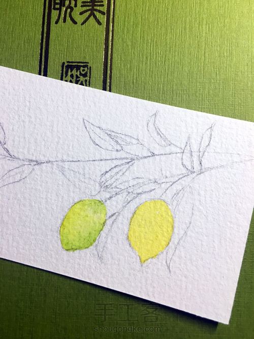 水彩 柠檬 书签系列 第2步