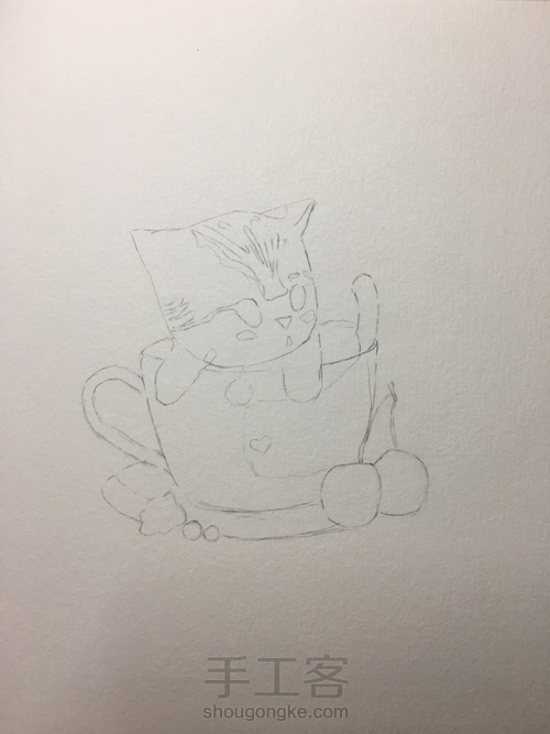 小萌猫诞生记 水彩 第1步
