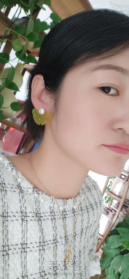 热缩银杏耳钉 第11步
