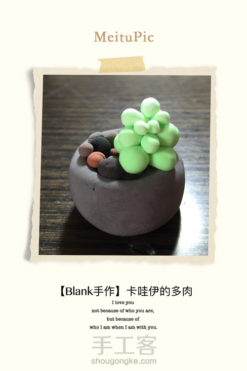 【Blank手作】卡哇伊的粘土多肉 第10步