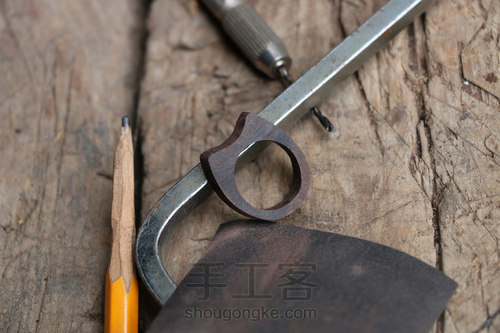 原创紫光檀镶嵌银丝戒指 第9步