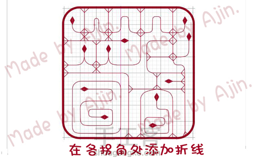 橡皮章·方菱名章设计·蔷薇 第10步