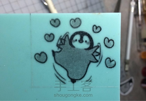 【橡皮章·阿瑾】小萌章大作战!套色vs平留白 第5步