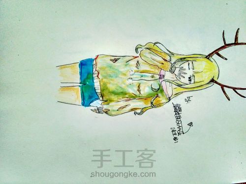 鹿之森（上色过程） 第9步