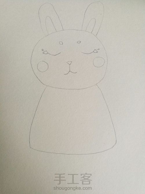 简单的兔子儿童画 第4步