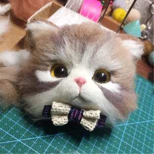 植毛猫挂件