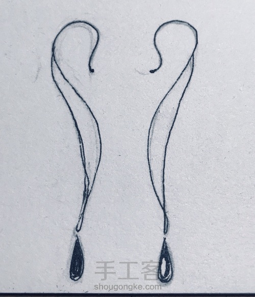 【双线编织的应用】“秋叶”一体式耳环 第2步