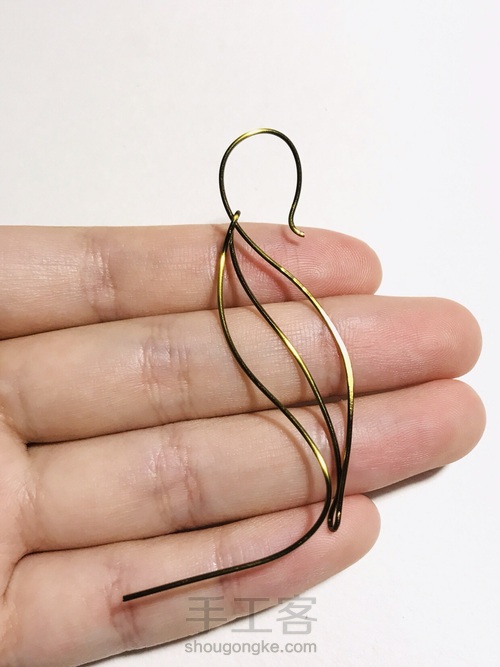 【双线编织的应用】“秋叶”一体式耳环 第9步