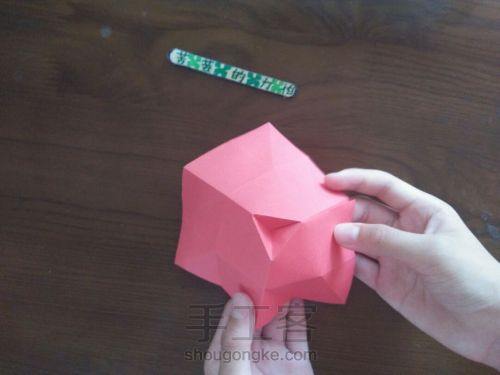 一张纸折缺角方块[原创] 第11步