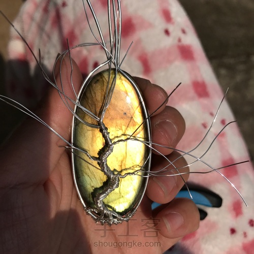 纯银绕线拉长石——树 第7步