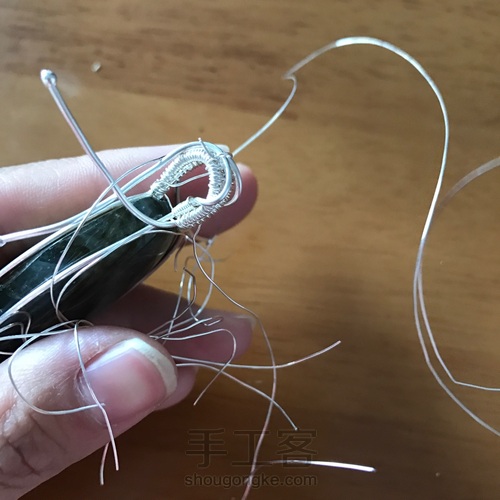 纯银绕线拉长石——树 第8步