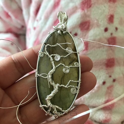 纯银绕线拉长石——树 第9步