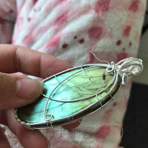 纯银绕线拉长石——树 第11步