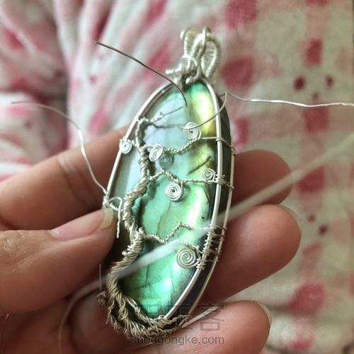 纯银绕线拉长石——树 第10步