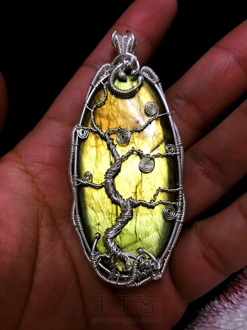 纯银绕线拉长石——树 第15步