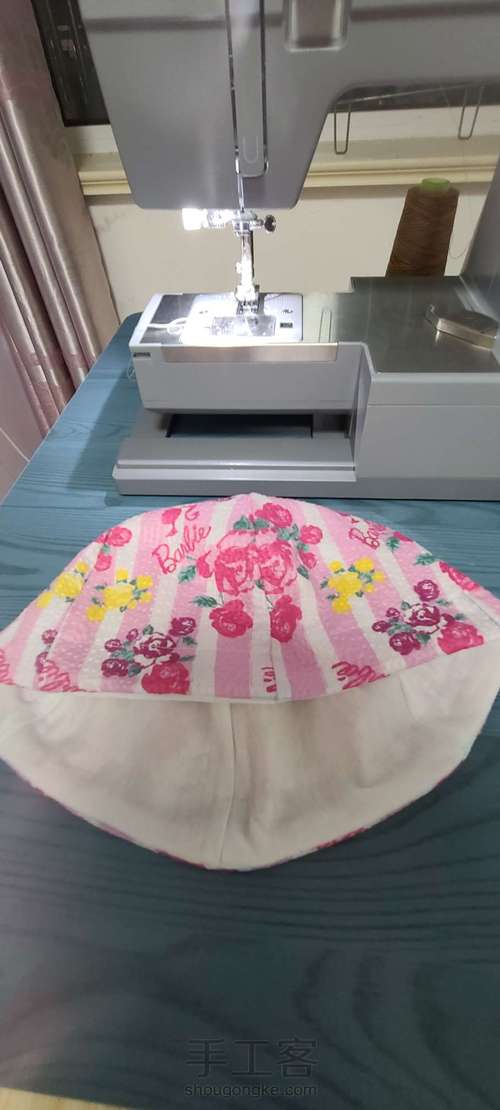 超简单的DIY花边帽,可调头围尺寸 第7步