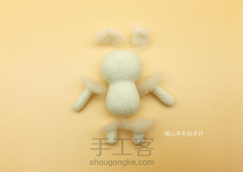  可妮兔、布朗熊羊毛毡详细分解制作方法 第6步
