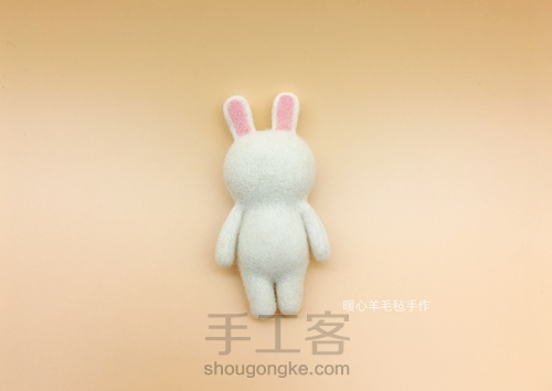  可妮兔、布朗熊羊毛毡详细分解制作方法 第7步