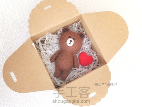  可妮兔、布朗熊羊毛毡详细分解制作方法 第13步