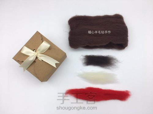  可妮兔、布朗熊羊毛毡详细分解制作方法 第14步