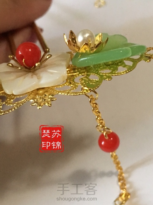 【诗情簪意】原创古风发簪步摇教程之浣碧 第17步