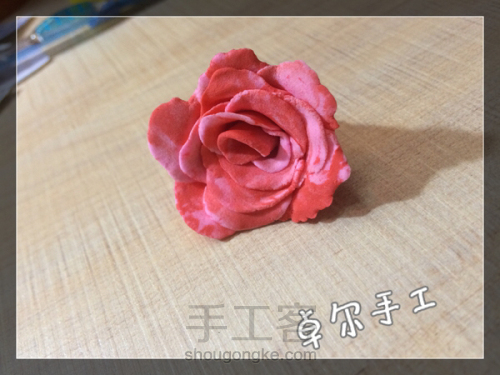 超简单的太空泥玫瑰花教程 第8步