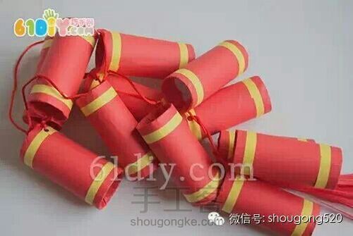 儿童手工之新年鞭炮挂饰(转) 第6步