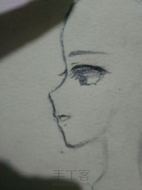 手绘侧面女生 第13步
