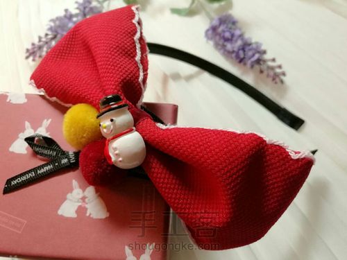 可爱雪人⛄儿童大红色发箍 第10步