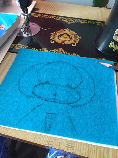 原创 立体狗羊毛毡 第1步