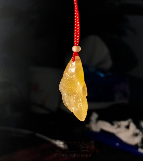 蜜蜡随形孔雀鱼 第1步