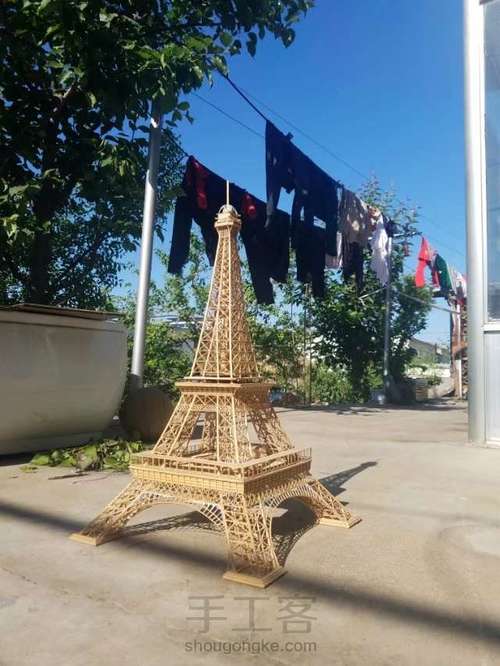 纯手工粘接竹质艾菲尔铁塔下篇 第45步