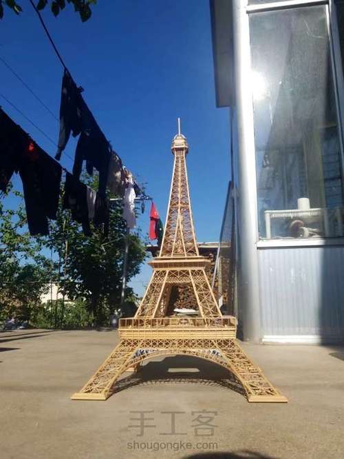 纯手工粘接竹质艾菲尔铁塔下篇 第46步