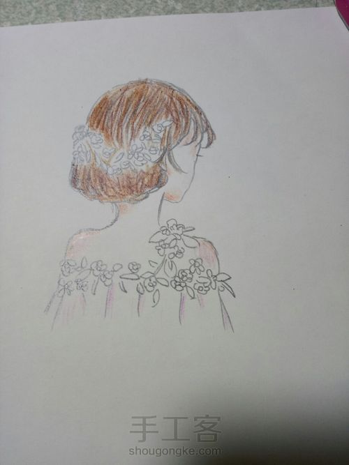 姑娘的背影。。 第9步