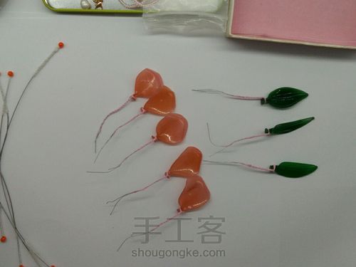 萌哒哒的料器花发簪制作教程 第5步