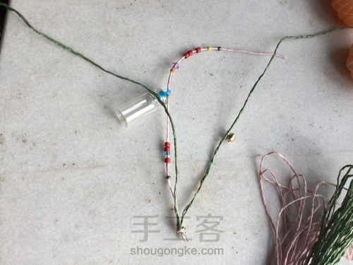纸绳森系手链 第2步