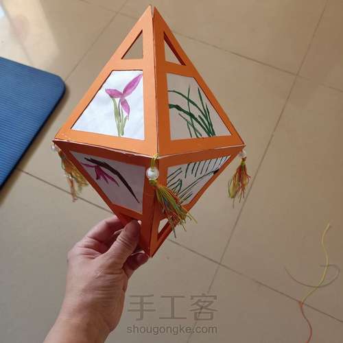 手工灯笼 第3步