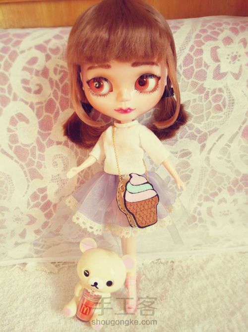 娃用小蛋糕挎包 第13步