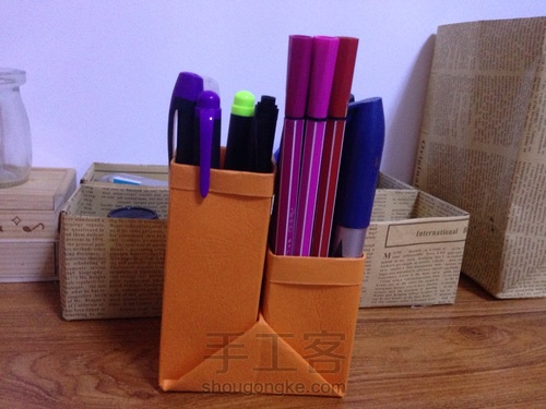 简易笔筒 第1步