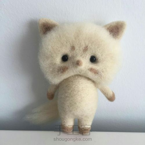 羊毛毡戳戳乐创意礼物,萌萌的娃娃,毛茸茸的好讨喜 第7步